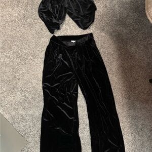Black Velvet Two-Piece Set